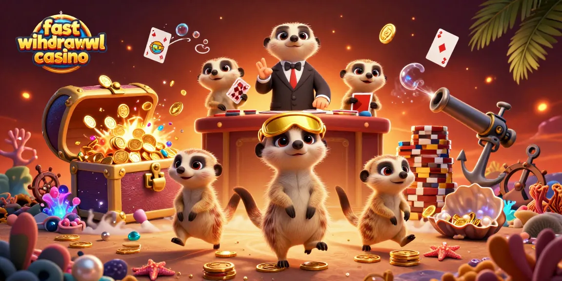 Experience the thrills of a fast withdrawal casino with meerkats running an exciting gaming operation.