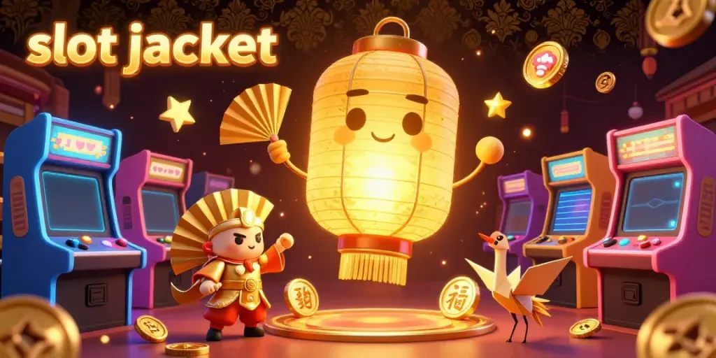 Experience the thrill of slot jackpot wins in a dynamic cartoon casino scene filled with vibrant gaming elements.